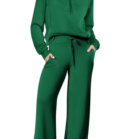 Tweedelige Lounge Set met Half-Zip Top en Wijde Broek