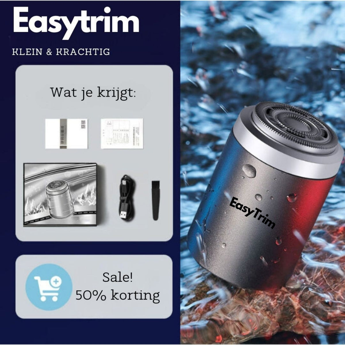 EasyTrim - Draagbaar Mini Scheerapparaat voor Vrouwen en mannen – Compact en Oplaadbaar – Ideaal voor Gezicht, Wenkbrauwen en Lichaam – Zachte en Pijnloze Ontharing voor Thuis of Onderweg.