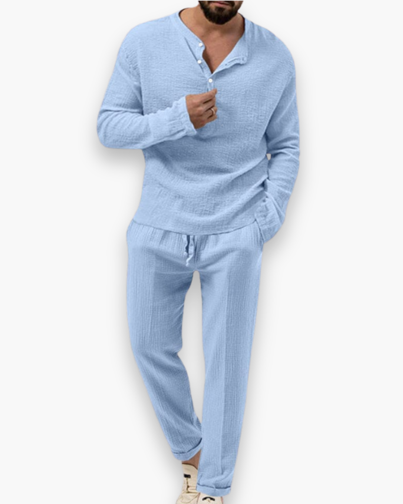 Dario herenset – chique combinatie van broek en top, moderne pasvorm met stijlvolle afwerking voor formele en casual gelegenheden.
