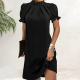 Elegante Mini Jurk met Pofmouwen