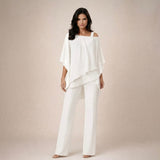 Dames Tweedelige Broekset met Off-Shoulder Top