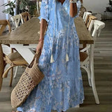 Maxi Jurk met Bloemenprint en V-Hals