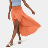 Flowy Maxi Rok met Hoge Taille en Split