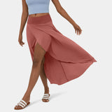 Flowy Maxi Rok met Hoge Taille en Split