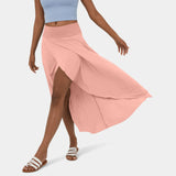 Flowy Maxi Rok met Hoge Taille en Split