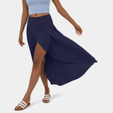 Flowy Maxi Rok met Hoge Taille en Split