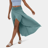 Flowy Maxi Rok met Hoge Taille en Split