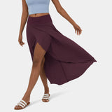 Flowy Maxi Rok met Hoge Taille en Split