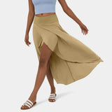 Flowy Maxi Rok met Hoge Taille en Split