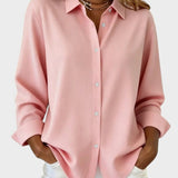 Dames Blouse met Klassieke Kraag en Knoopsluiting