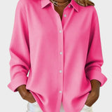 Dames Blouse met Klassieke Kraag en Knoopsluiting