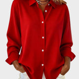 Dames Blouse met Klassieke Kraag en Knoopsluiting