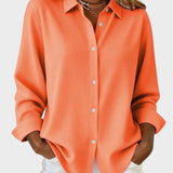 Dames Blouse met Klassieke Kraag en Knoopsluiting