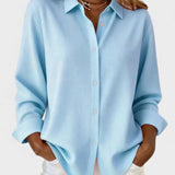 Dames Blouse met Klassieke Kraag en Knoopsluiting