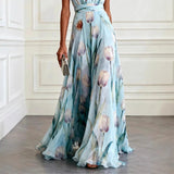 Dames Maxi Jurk met Bloemenprint en V-hals