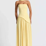 Straploze Maxi Jurk met Hoge Split