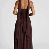 Straploze Maxi Jurk met Hoge Split