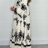 Maxi Jurk met Botanische Print en V-Hals