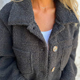 Zachte Teddy Jas met Knopen en Comfortabele Pasvorm