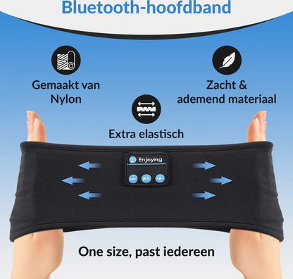 Fone Bluetooth hoofdband – draadloze sport- en slaaphoofdband met ingebouwde speakers en oogmasker voor ultiem comfort en ontspanning.