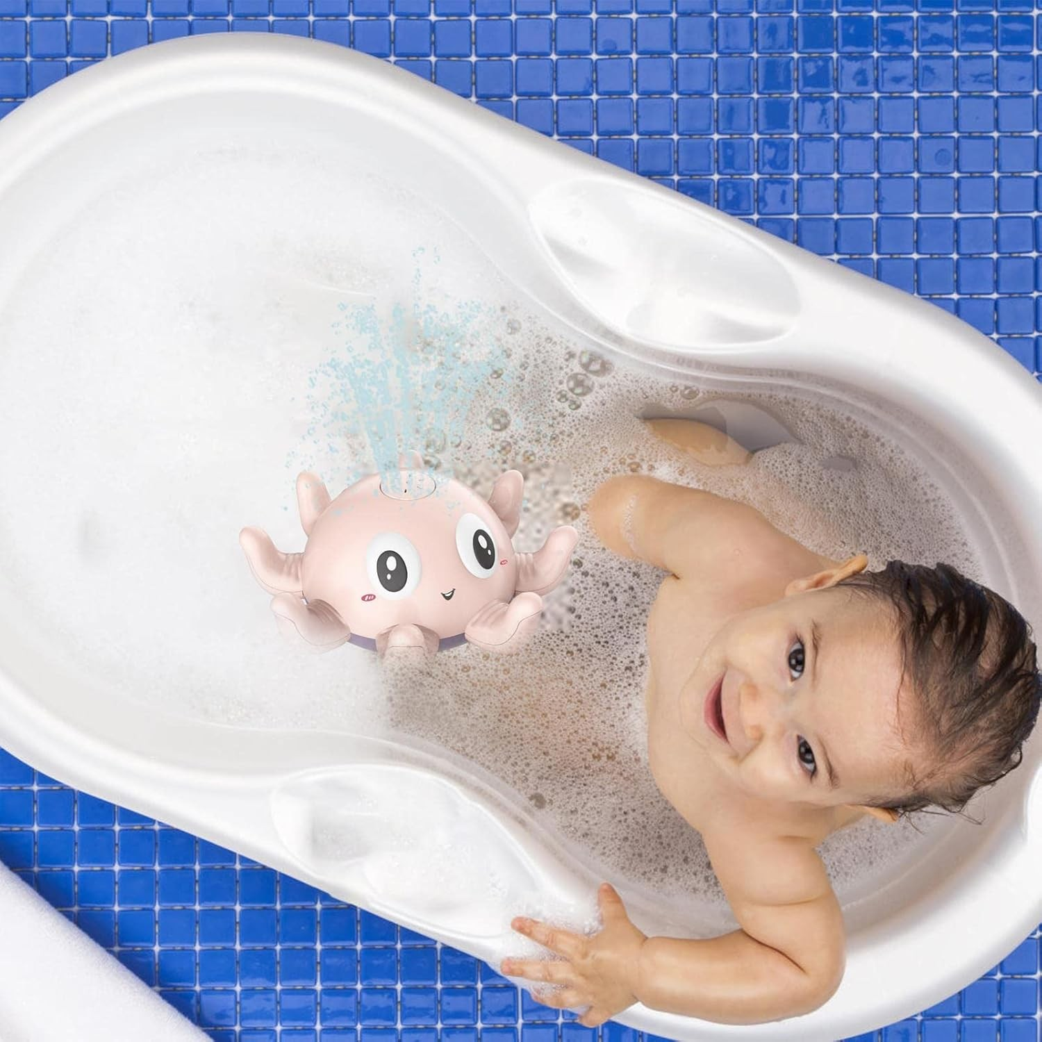 Babybadspeelgoed – elektrische octopus sproeier met muziek en LED licht voor vrolijk badplezier. Stimuleert zintuigen en maakt het baden nog leuker!