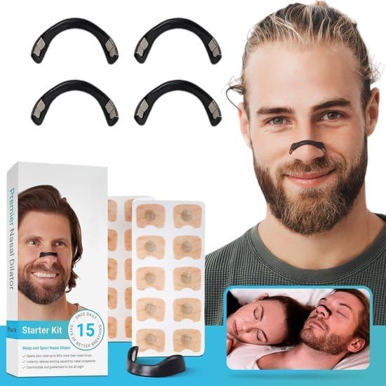 Magnetische neusstrips tegen snurken – Bevordert een open neusademhaling, vermindert snurkgeluiden en ondersteunt sportprestaties. Ideaal voor een rustige nacht en optimale zuurstofopname tijdens het sporten. Comfortabel, huidvriendelijk en effectief voor betere slaap en ademhaling.