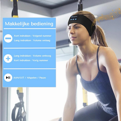Fone Bluetooth hoofdband – draadloze sport- en slaaphoofdband met ingebouwde speakers en oogmasker voor ultiem comfort en ontspanning.