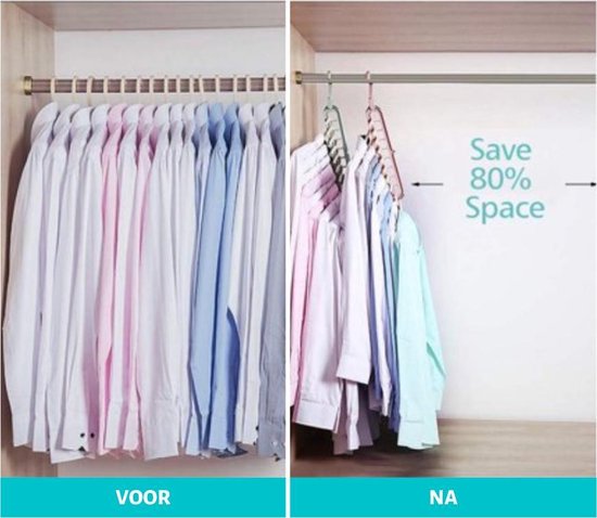 Set van 5 stevige en duurzame kunststof kledinghangers in multicolor – ideaal voor het netjes ophangen van kleding zonder vervorming.