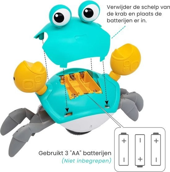 Dansende krab – Montessori interactief kruipend baby speelgoed dat de motorische vaardigheden en zintuiglijke ontwikkeling bevordert, met vrolijke bewegingen en geluiden.