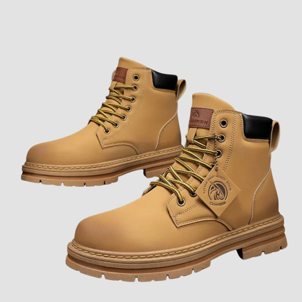 TimberBoots – Comfortabele leren veterlaarzen voor heren, ideaal voor dagelijks gebruik. Robuust ontwerp met stevige grip en stijlvol uiterlijk, perfect voor zowel casual als outdoor activiteiten. Duurzame leren bovenkant en ademende binnenvoering voor optimaal comfort.