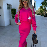 Tweedelige Set met Sweatshirt en Midi Rok