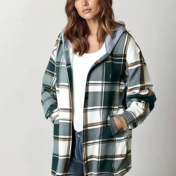 Geruite damesjas – modieus ontwerp met een tijdloos ruitpatroon. Gemaakt van hoogwaardige stoffen voor comfort en warmte. Perfect voor de herfst en winter, met een stijlvolle en veelzijdige pasvorm.