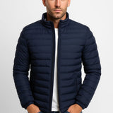 Gewatteerd herenjack met ritssluiting en elastische boorden