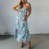 Dames Maxi Jurk met Bloemenprint en Spaghettibandjes