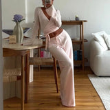 Dames Tweedelige Lounge Set met Top en Broek