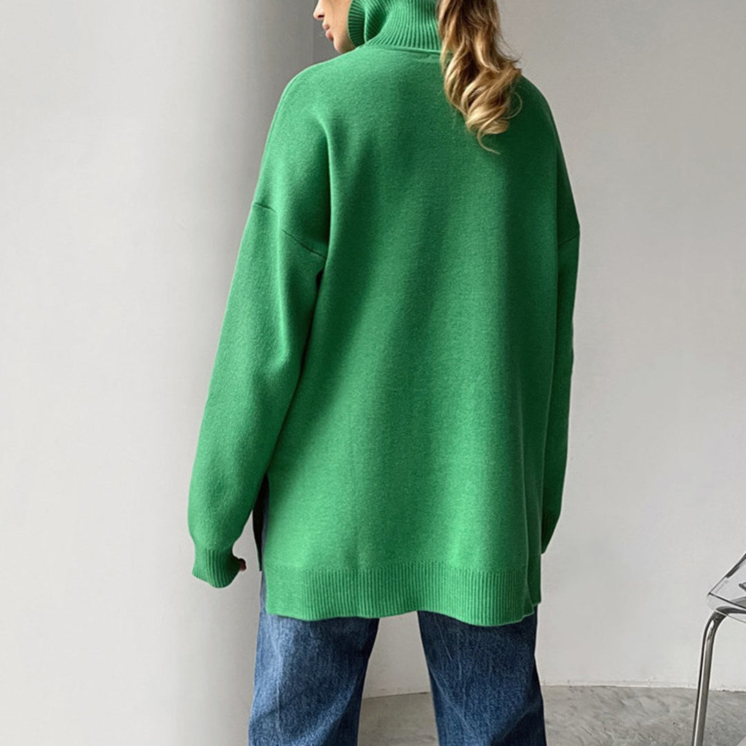 Aaliyah – Stijlvolle zijsplit trui voor dames – Trendy en comfortabele trui met split aan de zijkanten, perfect voor casual looks en moderne stijl. Ideaal voor het najaar en het combineren met jeans of een rok.