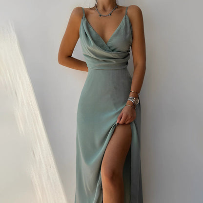 Lorena elegante damesjurk met split – Tijdloze jurk met een verfijnde pasvorm en een gedurfde split voor een chique uitstraling.