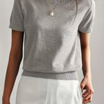 Casual dames T-shirt met korte mouwen, perfect voor de lente en dagelijkse outfits.