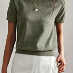 Casual dames T-shirt met korte mouwen, perfect voor de lente en dagelijkse outfits.