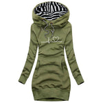 Lillian lange hoodie jurk Heartbeat voor dames in diverse kleuren – zachte stof, comfortabele pasvorm en casual, trendy stijl.