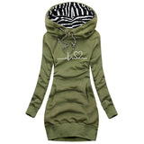 Lillian lange hoodie jurk Heartbeat voor dames in diverse kleuren – zachte stof, comfortabele pasvorm en casual, trendy stijl.