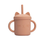Cutie Kitty siliconen drinkbeker met rietje voor kinderen – zachte, duurzame en lekvrije beker voor gemakkelijk en veilig drinken onderweg of thuis.
