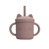 Cutie Kitty siliconen drinkbeker met rietje voor kinderen – zachte, duurzame en lekvrije beker voor gemakkelijk en veilig drinken onderweg of thuis.