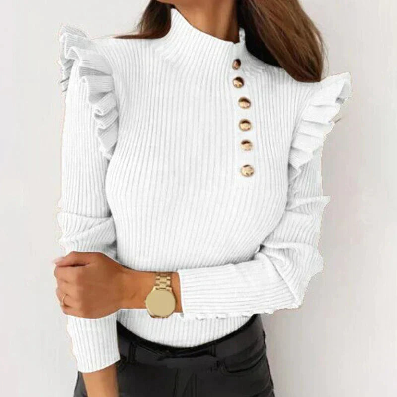 Elegante damestrui met chique knopen, perfect voor een verfijnde en stijlvolle look.