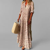 Maxi Jurk met Bloemenprint en V-Hals