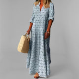 Maxi Jurk met Bloemenprint en V-Hals