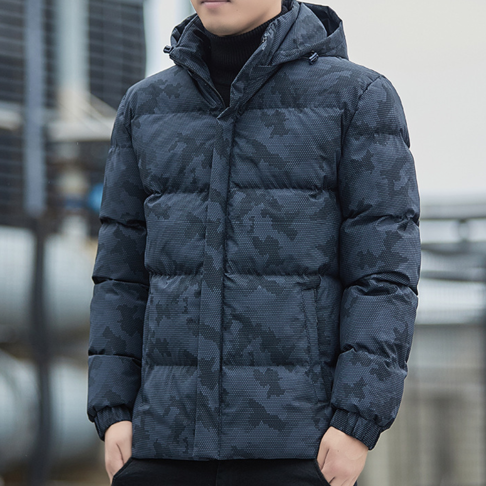 JOSE casual winterjas voor heren – warme gevoerde jas met capuchon en ritssluiting, ideaal voor koude dagen met een stijlvolle uitstraling.