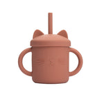 Cutie Kitty siliconen drinkbeker met rietje voor kinderen – zachte, duurzame en lekvrije beker voor gemakkelijk en veilig drinken onderweg of thuis.