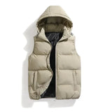 Gewatteerde bodywarmer met capuchon en zakken