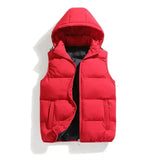 Gewatteerde bodywarmer met capuchon en zakken